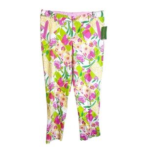 NWT Lilly Pulitzer Mitzie Ankle Pant in Multi Fields Forever Size 6